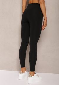 Renee - Czarne Sportowe Legginsy High Waist Quarefia. Stan: podwyższony. Kolor: czarny. Materiał: materiał. Długość: długie. Styl: sportowy #4
