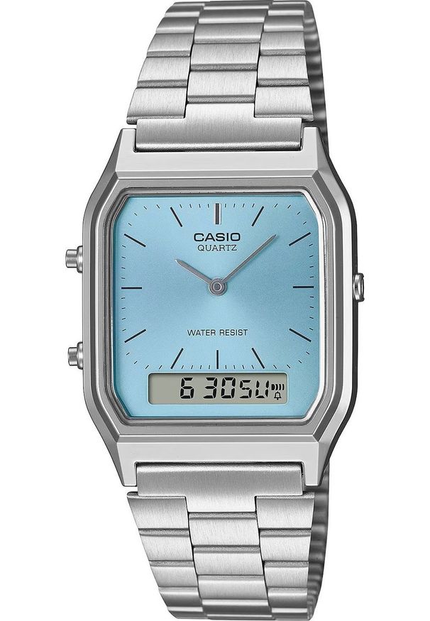 Zegarek Casio Zegarek męski Casio AQ-230A-2A1MQYES srebrny. Kolor: srebrny