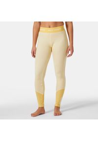 Damskie legginsy z merynosów Helly Hansen Lifa. Kolor: żółty. Materiał: wełna. Sport: turystyka piesza