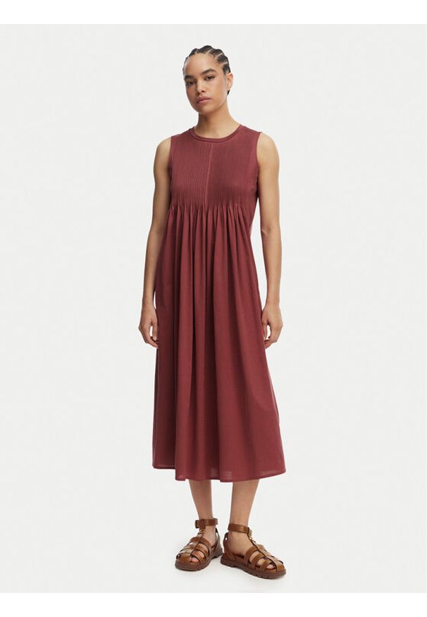 Weekend Max Mara Sukienka codzienna Ricordo 2615621022 Bordowy Regular Fit. Okazja: na co dzień. Kolor: czerwony. Materiał: bawełna. Typ sukienki: proste. Styl: casual