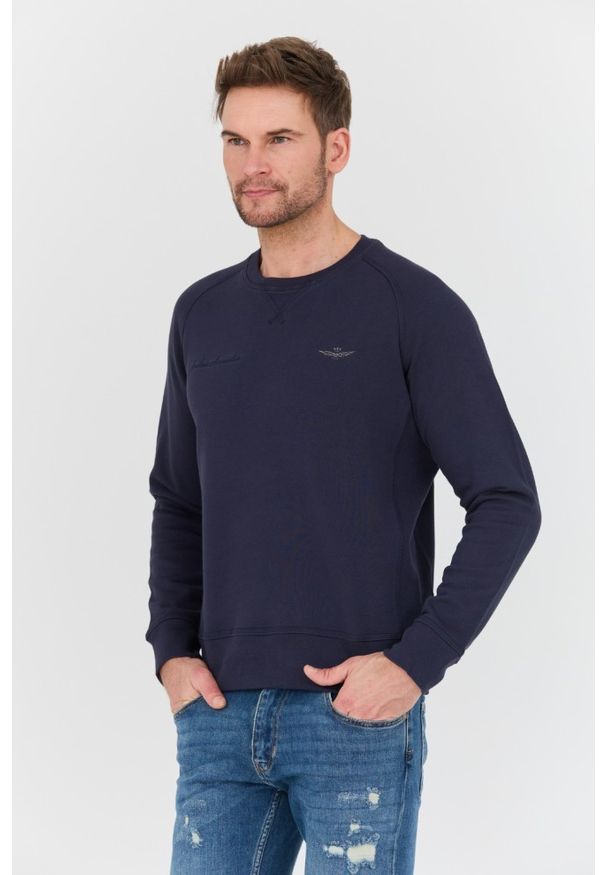 Aeronautica Militare - AERONAUTICA MILITARE Granatowa bluza męska Felpa Girocollo, Rozmiar 3XL. Kolor: niebieski
