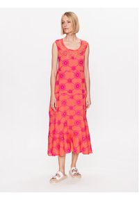 Iconique Sukienka letnia IC23 108 Pomarańczowy Regular Fit. Kolor: pomarańczowy. Materiał: bawełna. Sezon: lato