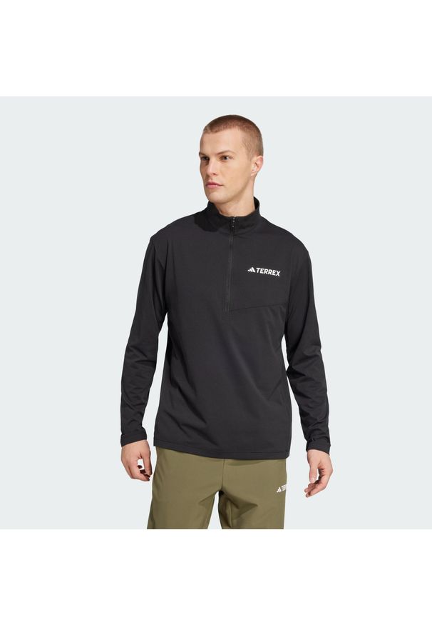 Adidas - Koszulka Terrex Multi Climacool 1/2 Zip Long Sleeve. Kolor: czarny, wielokolorowy, biały. Długość rękawa: długi rękaw. Technologia: ClimaCool (Adidas). Sport: turystyka piesza