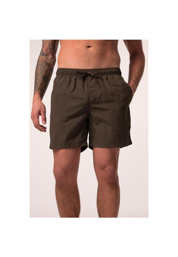 JAY-PI - Męskie Kąpielówki moda plażowa elastyczny pas do rozm. 8XL. Kolekcja: plus size. Kolor: brązowy, pomarańczowy, wielokolorowy. Materiał: poliester, poliamid, materiał