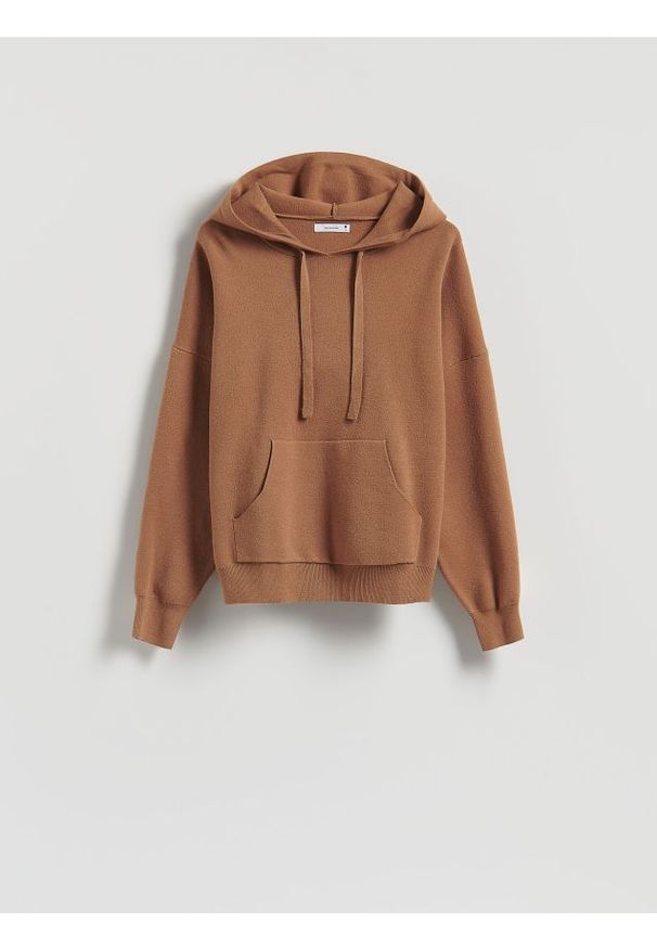 Reserved - Sweter z wiskozą - beżowy. Kolor: beżowy. Materiał: wiskoza