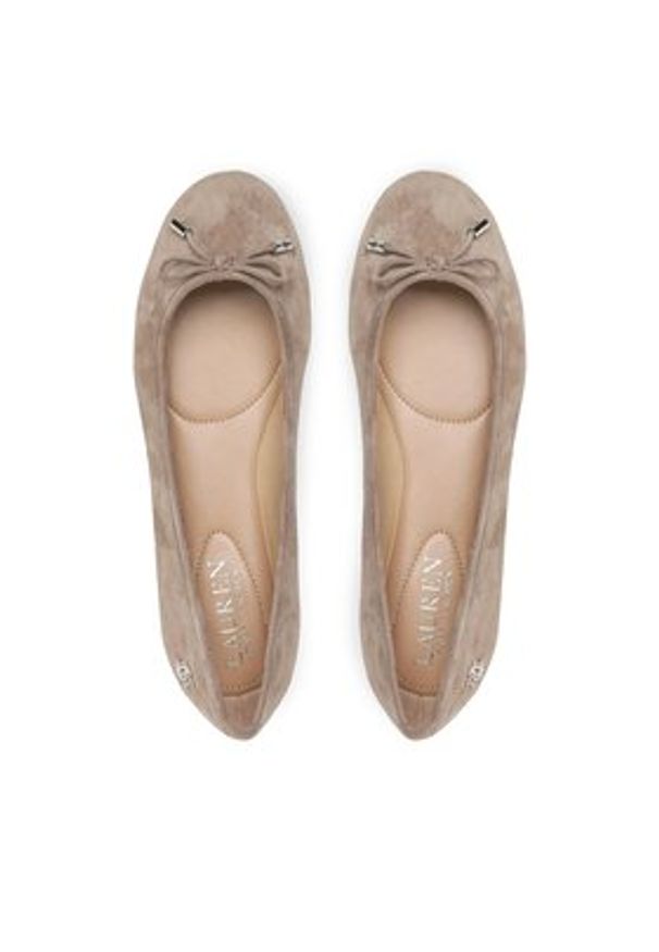Lauren Ralph Lauren - LAUREN RALPH LAUREN Baleriny Jayna 802882590004 Szary. Kolor: szary. Materiał: zamsz, skóra