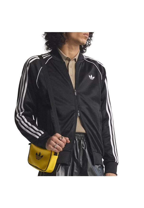 Adidas - Bluza męska adidas Originals SST KE3512 - czarna. Okazja: na co dzień. Kolor: czarny. Materiał: satyna, bawełna, tkanina, poliester. Wzór: aplikacja. Styl: casual, klasyczny, retro