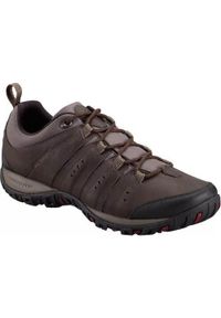 columbia - Buty trekkingowe męskie Columbia Woodburn II. Zapięcie: sznurówki. Kolor: brązowy, wielokolorowy. Materiał: syntetyk, tkanina, skóra, materiał. Szerokość cholewki: normalna. Sport: turystyka piesza