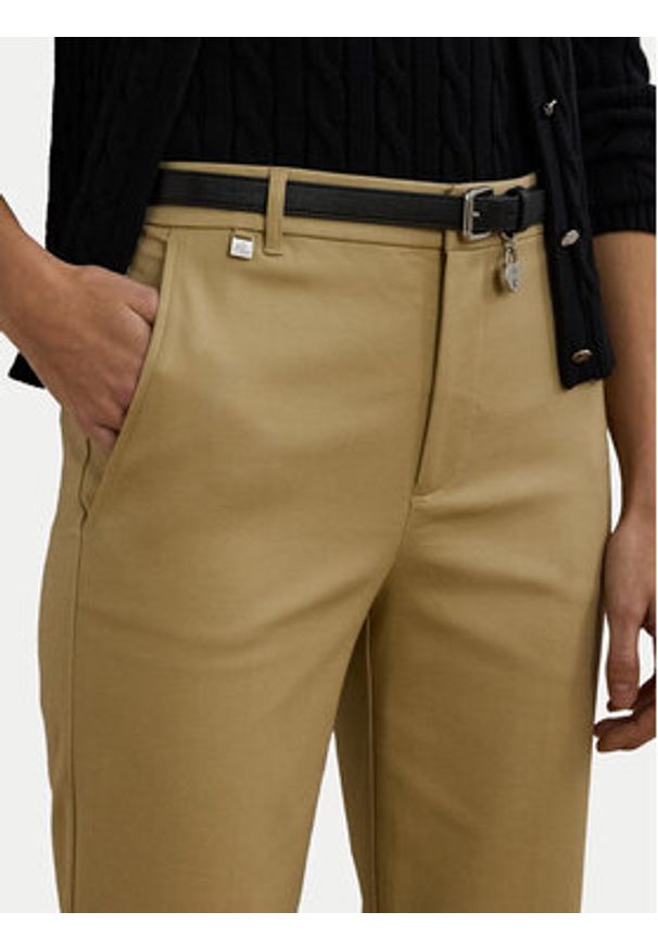 Lauren Ralph Lauren - LAUREN RALPH LAUREN Spodnie materiałowe 200811955006 Beżowy Skinny Fit. Kolor: beżowy. Materiał: bawełna