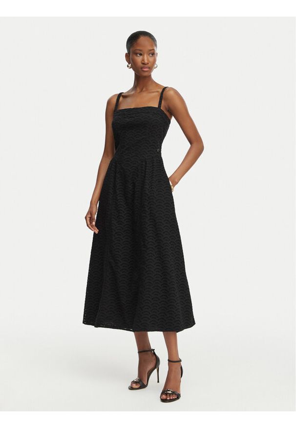 Guess Sukienka letnia W6GK44 W1884 Czarny Regular Fit. Kolor: czarny. Materiał: bawełna. Sezon: lato