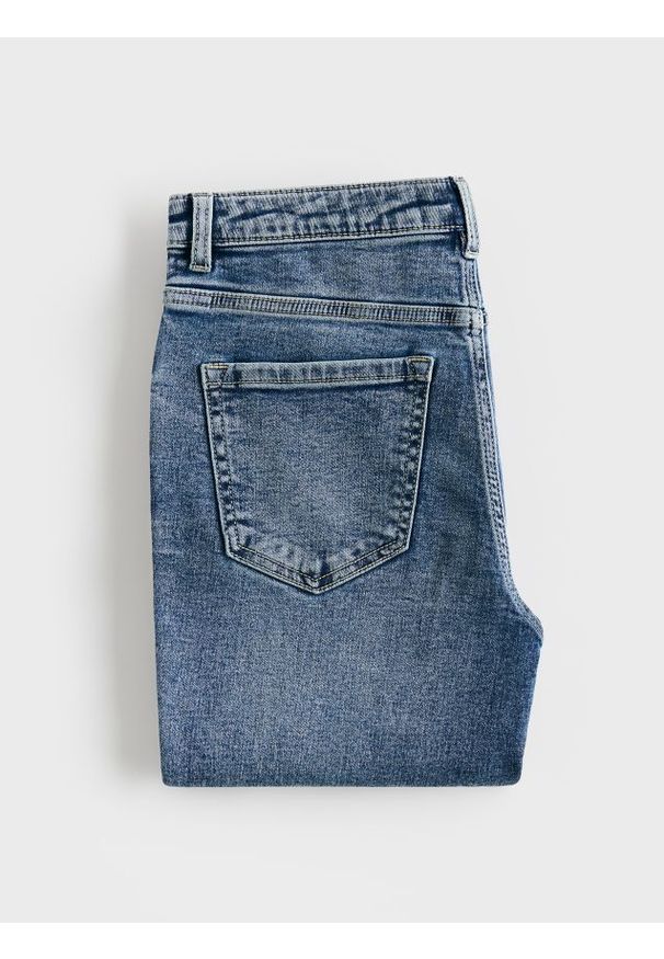 Reserved - Jeansy slim z dłuższą nogawką - niebieski. Kolor: niebieski. Długość: długie