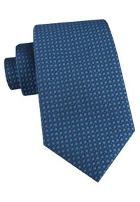 Męski Krawat - Ciemnoniebieski z Mikrowzorem - Alties. Kolor: niebieski. Materiał: tkanina. Styl: elegancki, wizytowy #1