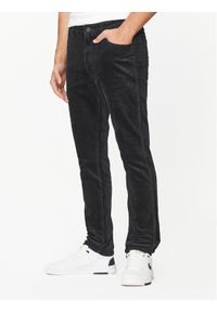 Wrangler Spodnie materiałowe Larston 112341461 Czarny Slim Fit. Kolor: czarny. Materiał: bawełna