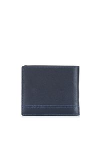 Ochnik - Granatowy skórzany portfel męski. Kolor: niebieski. Materiał: skóra #4