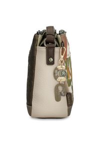 Torebka damska Anekke, elegancka mała z regulowanym paskiem i 3 komorami, multikolor, 42713-184. Kolor: brązowy. Wzór: aplikacja. Dodatki: z breloczkiem. Materiał: zdobione. Styl: elegancki #6