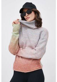 only - Only Sweter z domieszką wełny damski kolor różowy z golfem. Typ kołnierza: golf. Kolor: różowy. Materiał: wełna #2