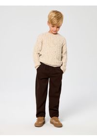 Sinsay - Spodnie z domieszką wiskozy - brązowy. Kolor: brązowy. Materiał: wiskoza #1