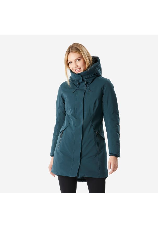 quechua - Parka turystyczna damska zimowa Quechua SH500 -10°C wodoodporna. Okazja: na co dzień. Kolor: zielony, wielokolorowy, niebieski. Sezon: zima. Styl: casual