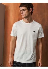 Sinsay - Koszulka z haftem - kremowy. Kolor: kremowy. Wzór: haft