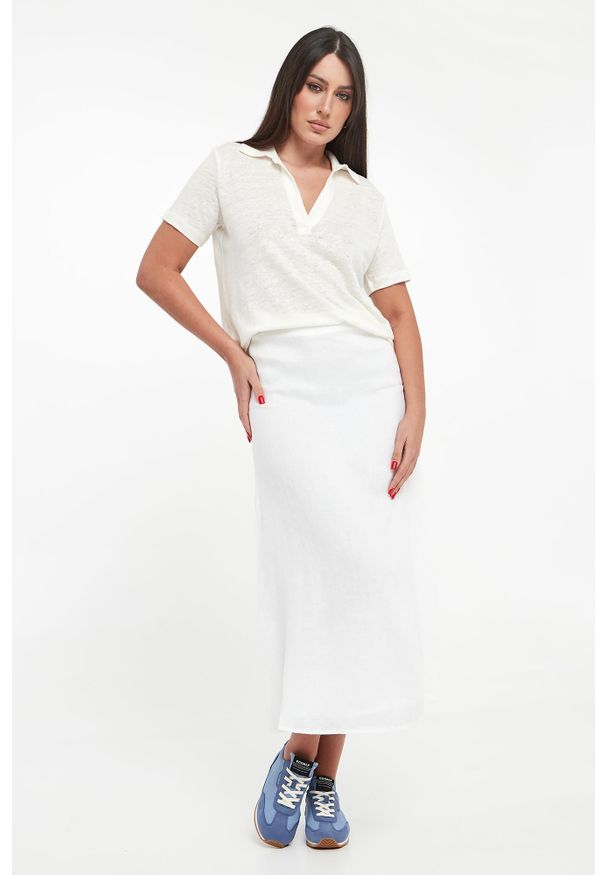 Ecoalf - Polo damskie lniane Troms ECOALF. Typ kołnierza: polo. Materiał: len