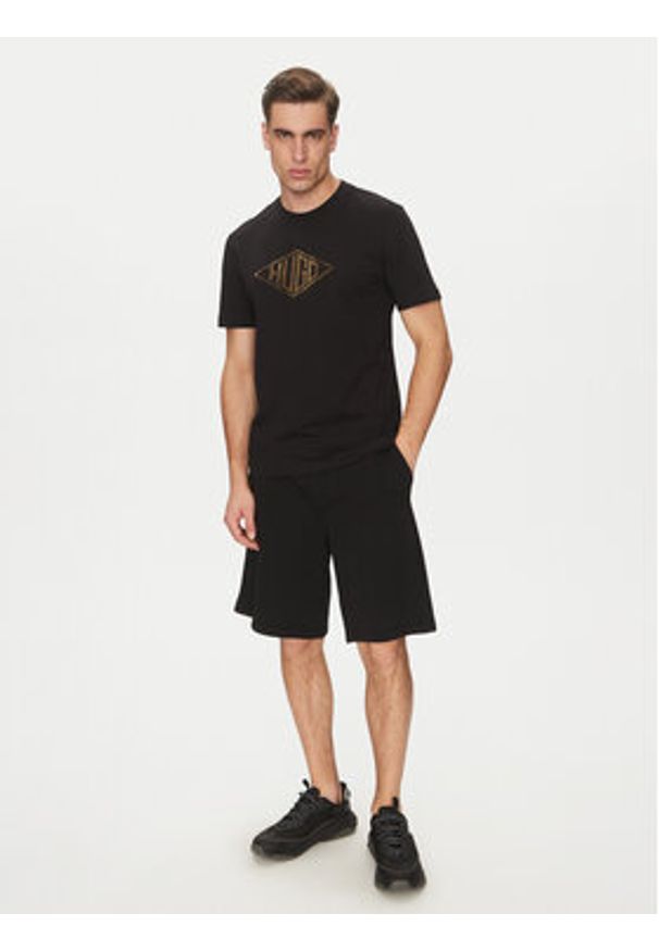 Hugo - HUGO T-Shirt Dalendi 50534934 Czarny Regular Fit. Kolor: czarny. Materiał: bawełna