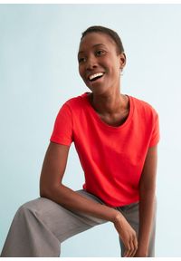 bonprix - Bluzka z okrągłym dekoltem (5 szt.). Kolor: czerwony. Materiał: jersey. Długość rękawa: krótki rękaw. Długość: krótkie #1