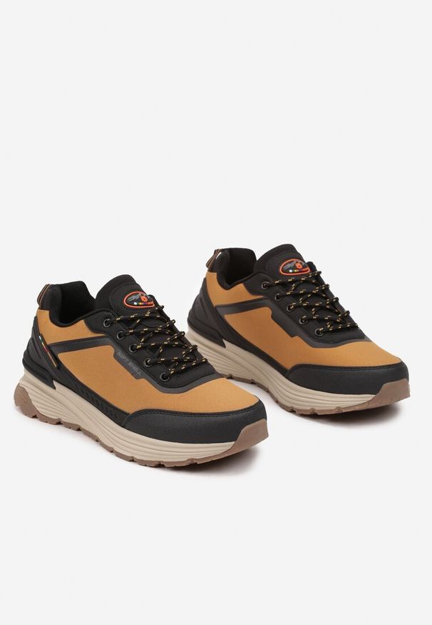 Born2be - Brązowe Płaskie Sznurowane Buty Sportowe z Tłoczoną Podeszwą Vivilie. Nosek buta: okrągły. Zapięcie: sznurówki. Kolor: brązowy. Materiał: materiał. Obcas: na obcasie. Wysokość obcasa: niski
