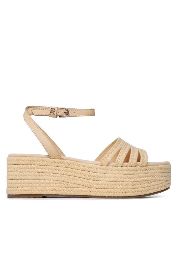 TOMMY HILFIGER - Tommy Hilfiger Espadryle Essenital Flatform Sandal FW0FW07161 Żółty. Kolor: żółty