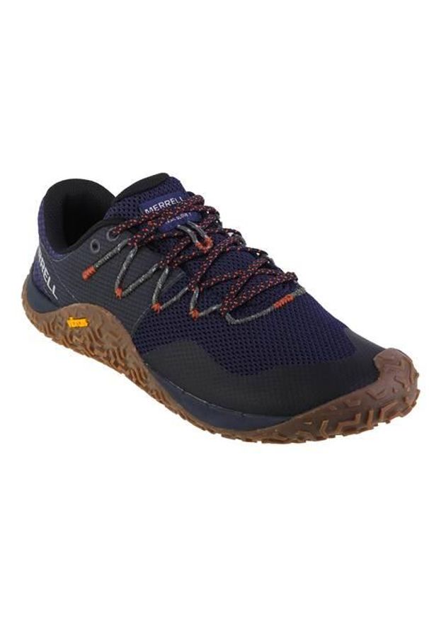 Buty do biegania męskie, Merrell Trail Glove 7. Kolor: wielokolorowy, niebieski. Materiał: guma, skóra, tkanina, materiał, syntetyk