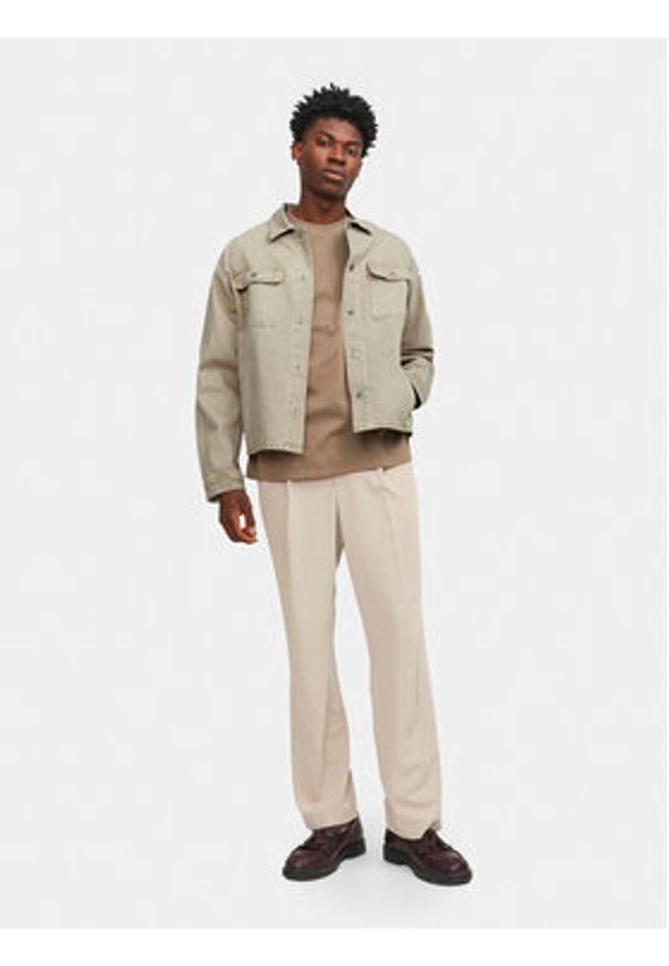 Jack & Jones - Jack&Jones Kurtka jeansowa Chase 12249029 Beżowy Loose Fit. Kolor: beżowy. Materiał: bawełna
