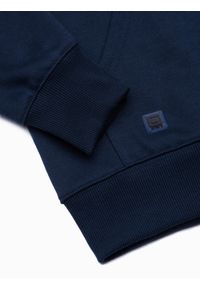 Ombre Clothing - Bluza męska z kapturem BASIC - granatowa V3 B979 - XXL. Typ kołnierza: kaptur. Kolor: niebieski. Materiał: bawełna, poliester. Styl: klasyczny