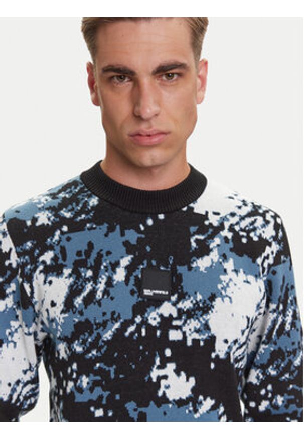 Karl Lagerfeld Jeans Sweter A3M18004 Kolorowy Regular Fit. Materiał: bawełna. Wzór: kolorowy
