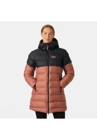 Damska długa kurtka Helly Hansen Active. Okazja: na co dzień. Kolor: brązowy. Materiał: puch. Długość: długie. Styl: casual