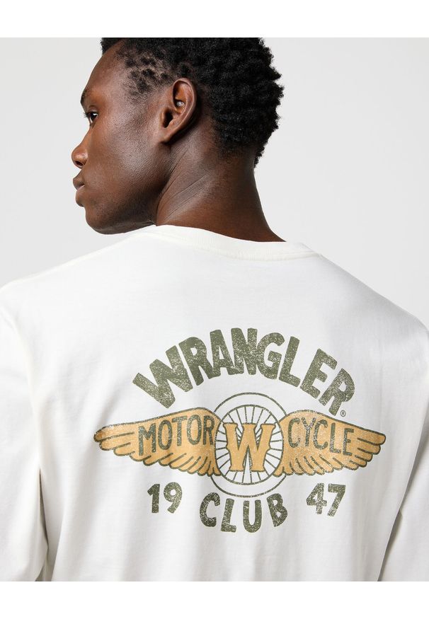 Wrangler - MESKA KOSZULKA WRANGLER LS AMERICANA TEE WORN WHITE 112371574