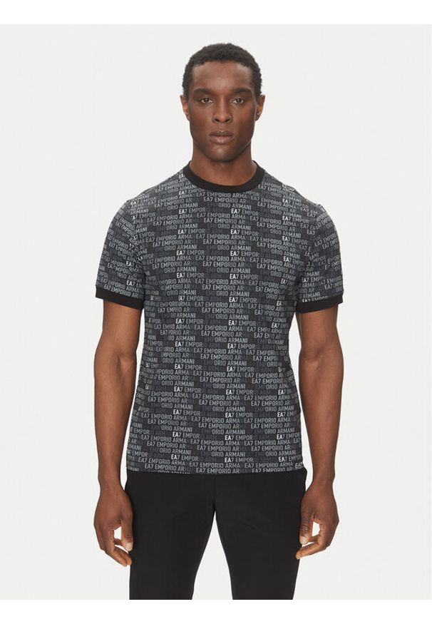 EA7 Emporio Armani T-Shirt 7M000208 AF12874 UC001 Czarny Regular Fit. Kolor: czarny. Materiał: bawełna