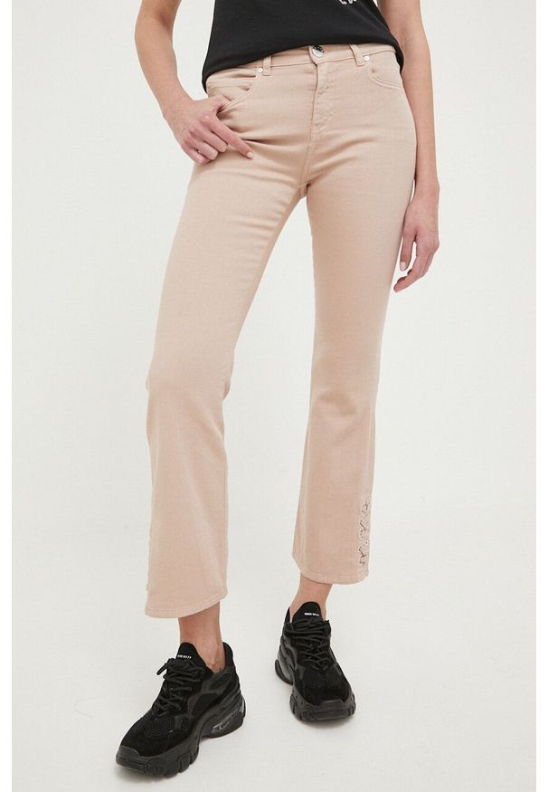 Pinko jeansy damskie medium waist. Kolor: różowy