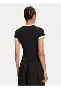 Juicy Couture T-Shirt I Kiss JCWCT125318 Czarny Slim Fit. Kolor: czarny. Materiał: bawełna