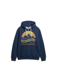 Bluza z kapturem Superdry Cl Great. Typ kołnierza: kaptur. Kolor: niebieski