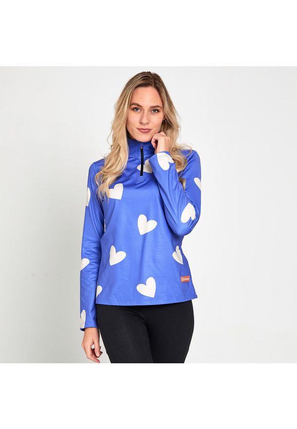 GARETH & LUCAS - Bluza narciarska Damska Gareth & Lucas Eighty-Nine. Kolor: biały, niebieski, wielokolorowy. Materiał: poliester, elastan. Sezon: zima. Sport: narciarstwo