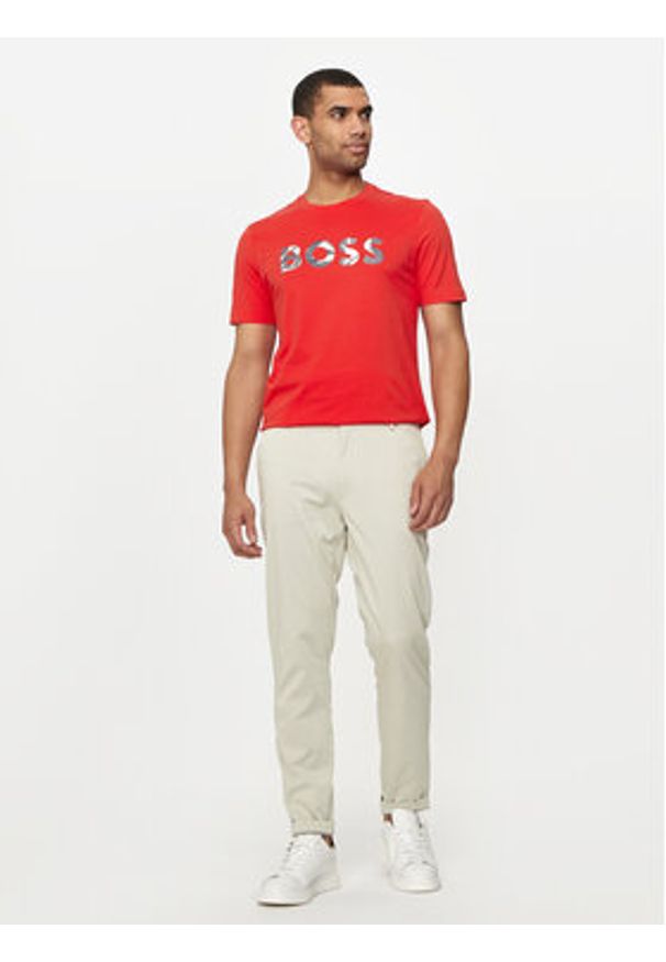 BOSS - Boss T-Shirt Thompson 15 50513382 Czerwony Regular Fit. Kolor: czerwony. Materiał: bawełna