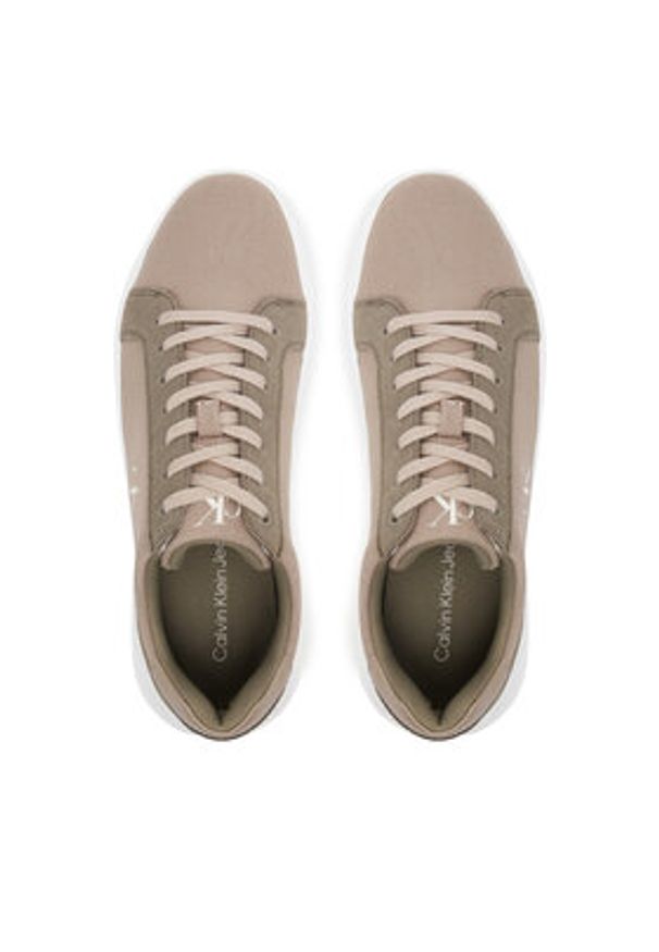 Calvin Klein Jeans Sneakersy Chunky Cupsole Mg Canvas YM0YM01219 Brązowy. Kolor: brązowy. Materiał: materiał