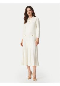 MICHAEL Michael Kors Sukienka dzianinowa MT683J3BFD Kremowy Slim Fit. Kolor: kremowy. Materiał: syntetyk #1
