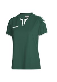 Koszulka sportowa z krótkim rękawem damska Hummel Core Womens SS Jersey. Kolor: zielony. Materiał: jersey. Długość rękawa: krótki rękaw. Długość: krótkie
