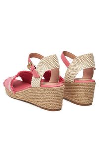 TOMMY HILFIGER - Tommy Hilfiger Espadryle Fringe Canvas Medium Wedge FW0FW08879 Różowy. Kolor: różowy. Materiał: materiał #5