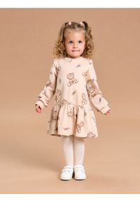 Sinsay - Sukienka babydoll ze wzorkiem - kremowy. Kolor: kremowy