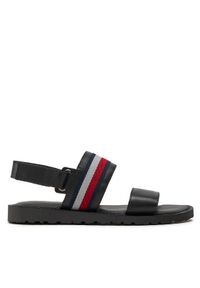 TOMMY HILFIGER - Tommy Hilfiger Sandały Core Hilfiger Lth Strappy Sandal FM0FM05009 Czarny. Kolor: czarny. Materiał: skóra