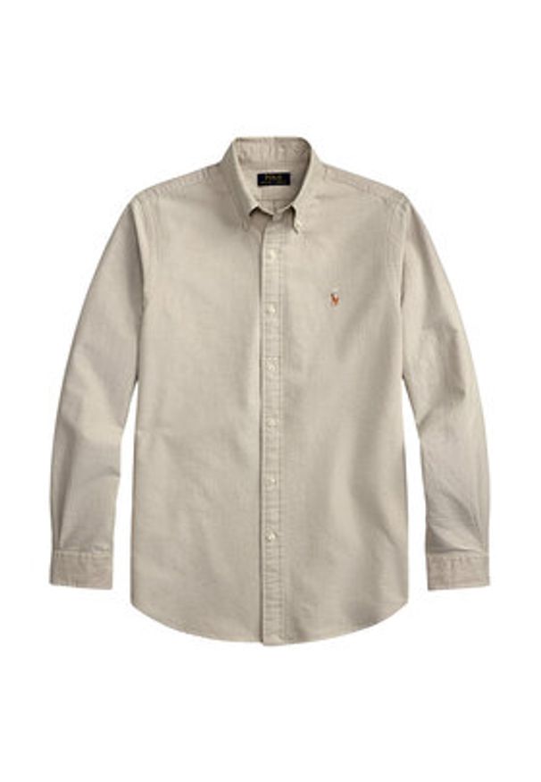 Polo Ralph Lauren Koszula 710792161019 Beżowy jasny Slim Fit. Typ kołnierza: polo. Kolor: beżowy. Materiał: bawełna