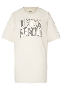 Under Armour T-Shirt Ua Rival Campus 6007883 Écru Oversize. Materiał: bawełna