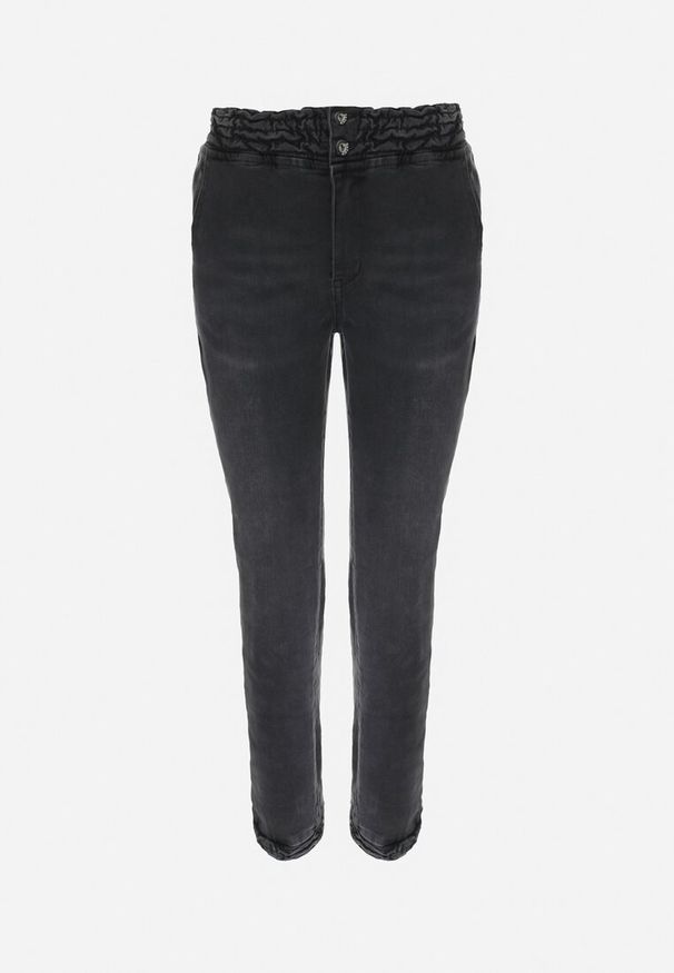 Born2be - Czarne Jeansy Joggery Keilah. Okazja: na co dzień. Kolor: czarny. Styl: klasyczny, casual