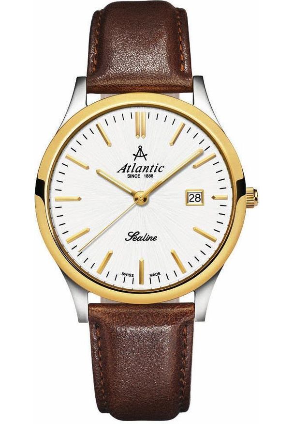 Zegarek Atlantic Męski Sealine 62341.43.21 Szafirowe szkło brązowy. Kolor: brązowy, niebieski, wielokolorowy